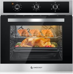 AMZCHEF Built-In Wall Oven Stainless Steel