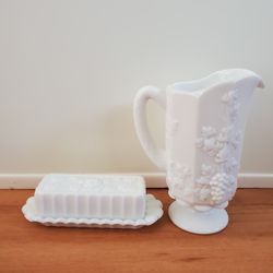 Westmoreland Pitcher And Butter Dish