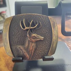 1978 Steven L Knight Sculpture Deer Solid Bronze Belt Buckle