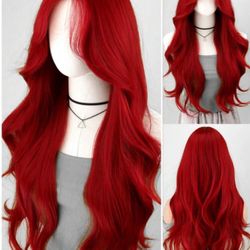 26 Inch Wavy Red Wig