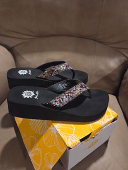 Yellow Box Sydnee Wedge Flip Flops