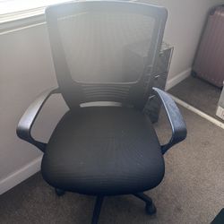 GLASS OFFICE  DESKTOP WITH CHAIR