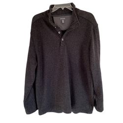 Van Heusen Black Long Sleeve High Neck Button Up Pullover Sweater Men’s XL