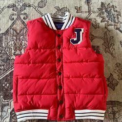 Janie and Jack Red Puffer Vest Size 3T–4T Toddler Boys Girls Winter