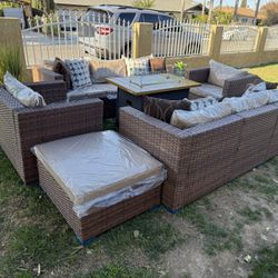 Brand New Patio Outdoor Furniture Set With Fire Pit 