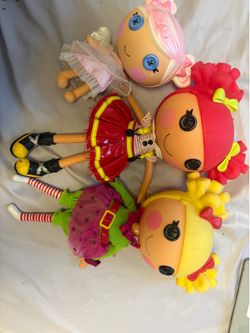 Lalaloopsy Doll Lot – 2 Large Dolls 1 little sister  (Good Condition