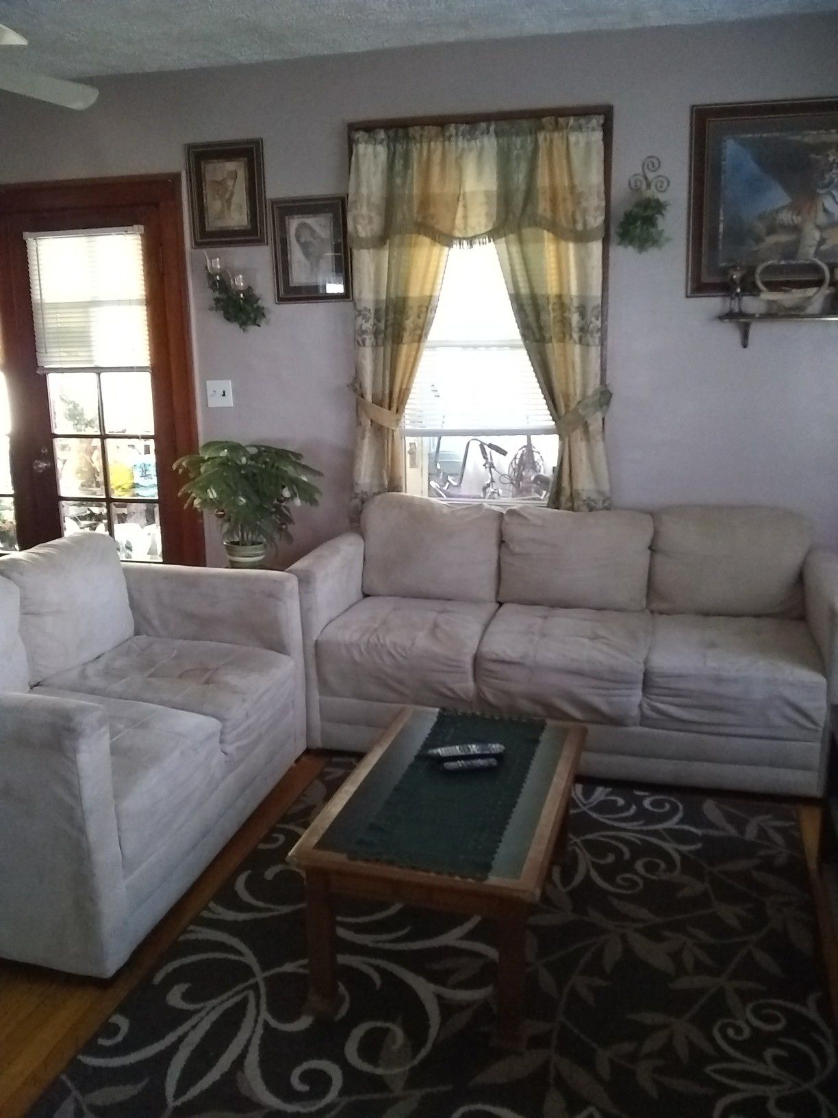 Micro fiber couch and loveseat...nice condition...$150