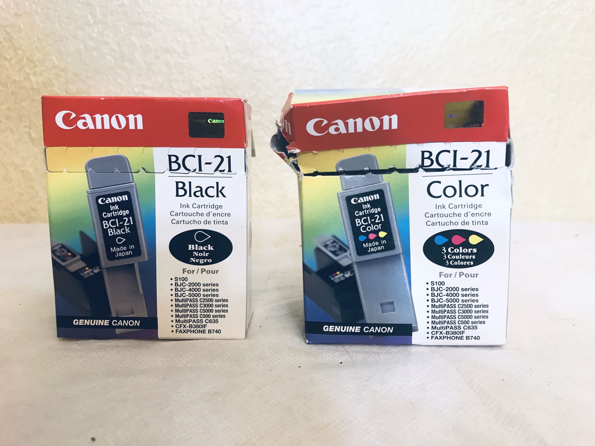Canon BCI-21 Black & Color Printer Ink Cartridges for Sale in