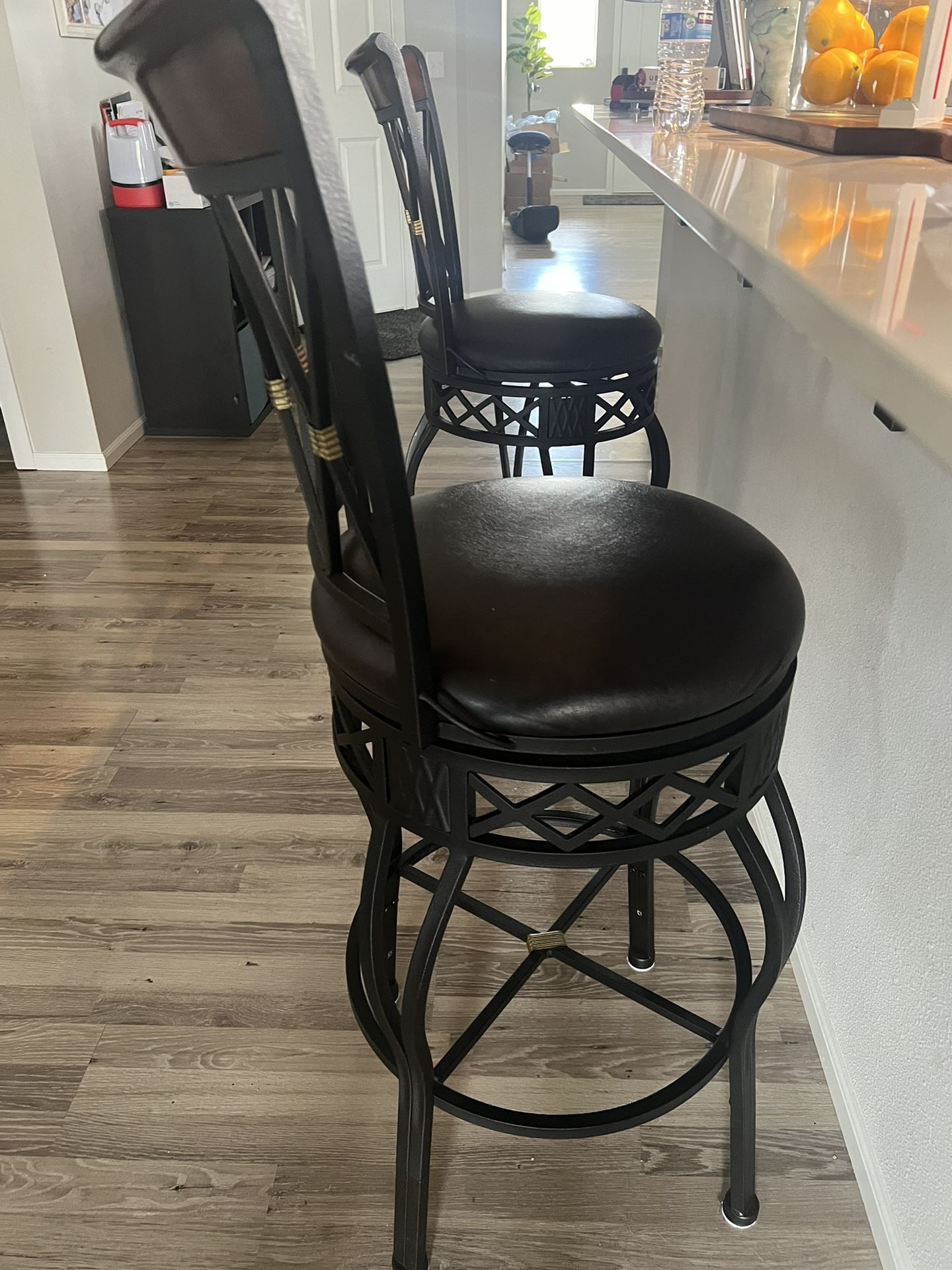 Bar Stool Adjustable, Set Of 2