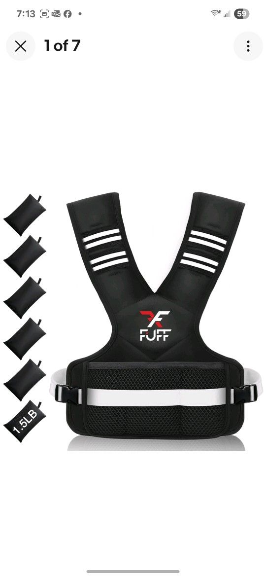 FUFF Adjustable Weight Vest 4lb To 10lb