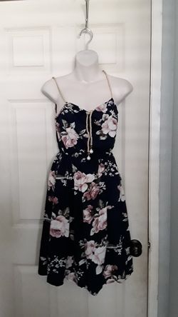 Large blue flower dress