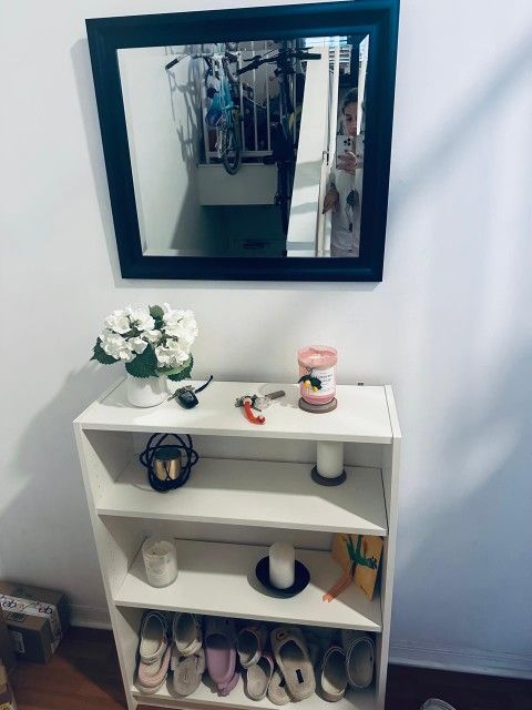 mirror and shelf furniture
