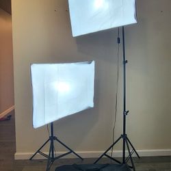 2 Pro Box Lights - Softbox Lighting Kit - Umbrella Studio Photography & Video
