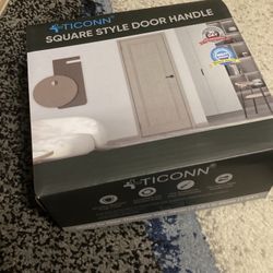 Square Matte Black Privacy Door Handle 