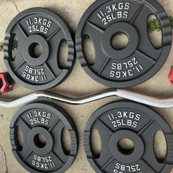 Olympic Weight Set 100 Lbs+ Bar- Clips 