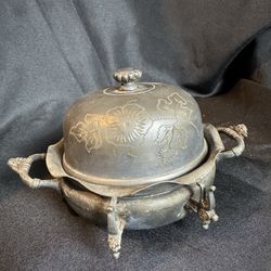 Antique New Haven Silver Plate CO Quadruple Plate Sugar Bowl 026