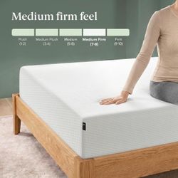Zinus 12 Inch Queen Green Tea Memory Foam Mattress, Medium Firm Feel