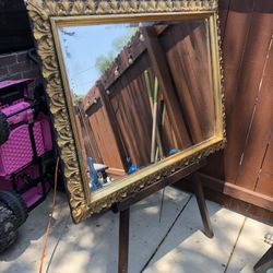 Antique Mirror With Stand 