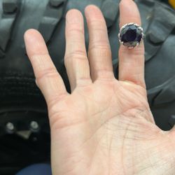 Authentic David Yurman Amethyst And Sterling Gemstone Ring