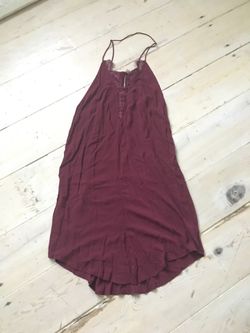 Free People sz s intimately burgundy eyelash slip urban Hippie Festival bohemian dress