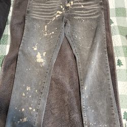 Grey pre made purple jeans