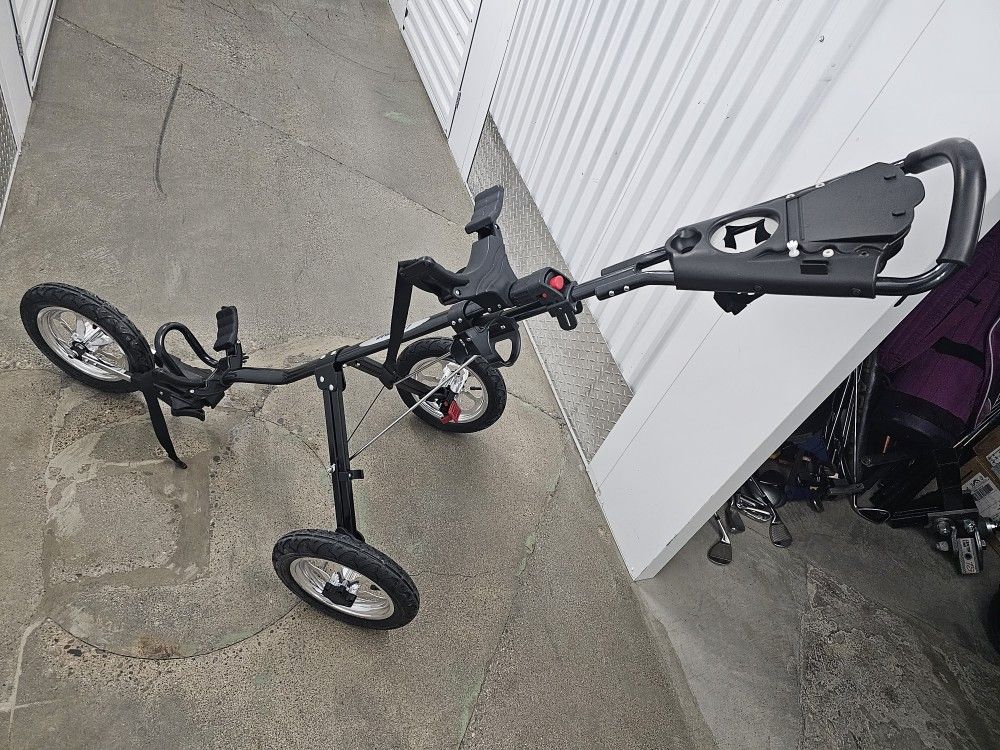 Linksman Golf Black 3 Wheel Folding Push Cart