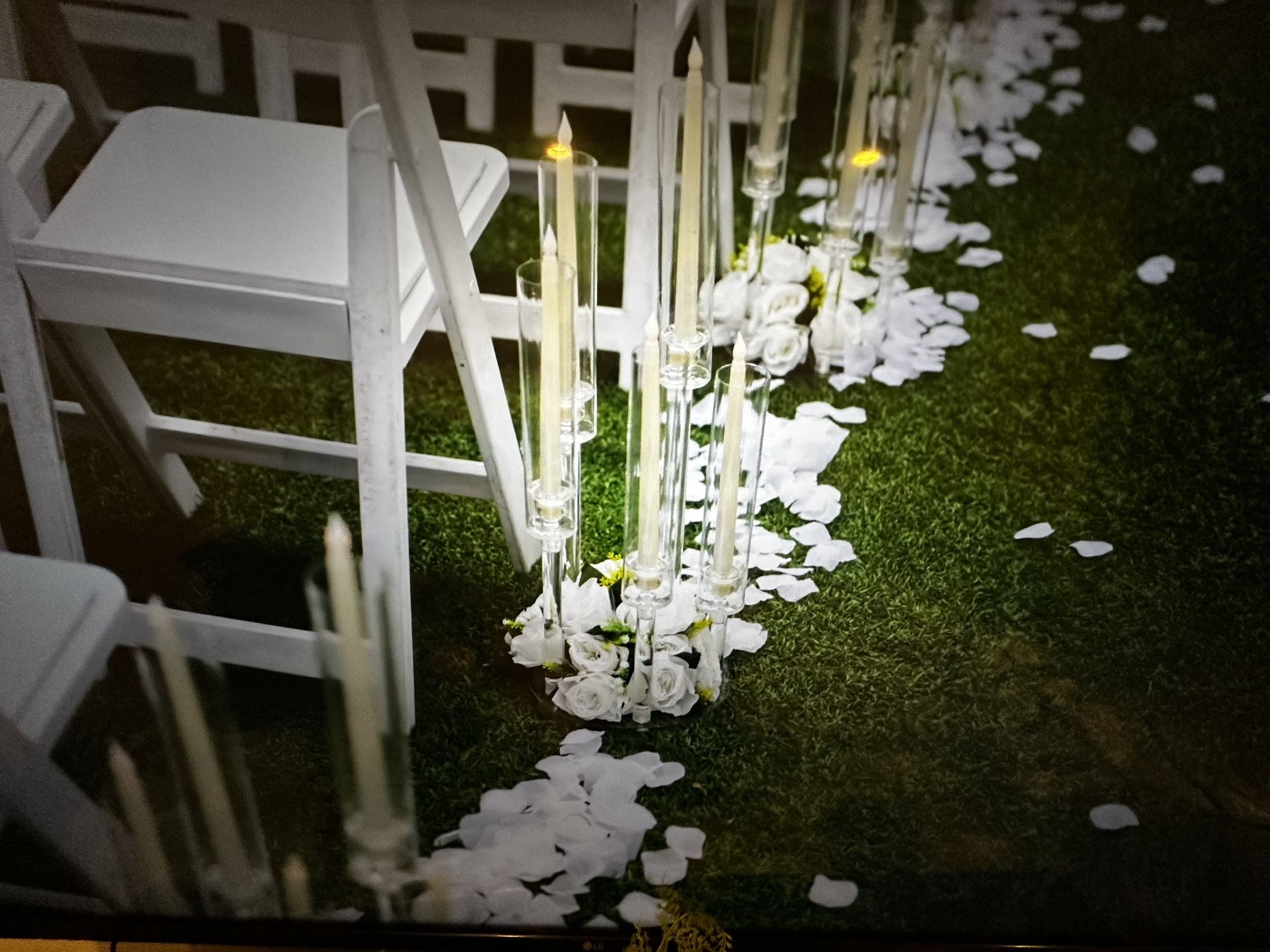 Lit Candle Center Pieces For Wedding