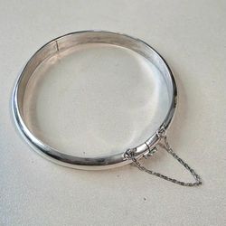 925 sterling silver hinged bangle bracelet