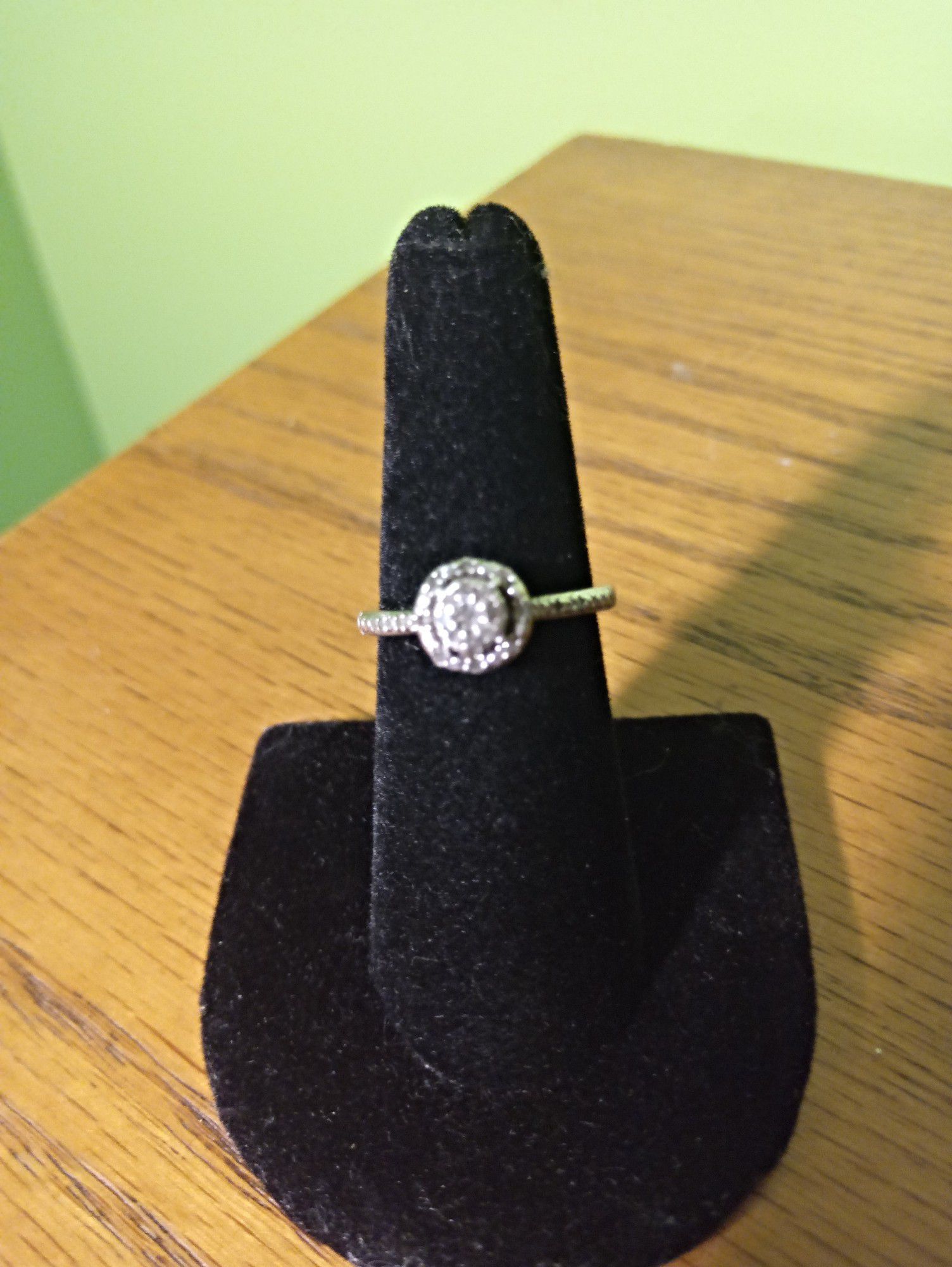 Diamond and sterling silver ring 6.5