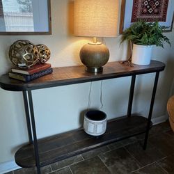 WOOD & IRON ENTRY TABLE