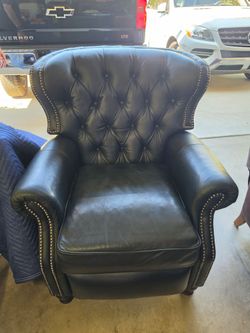 Black leather recliner