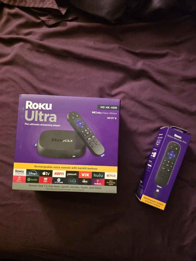 Roku Ultra. Roku Voice Remote Pro