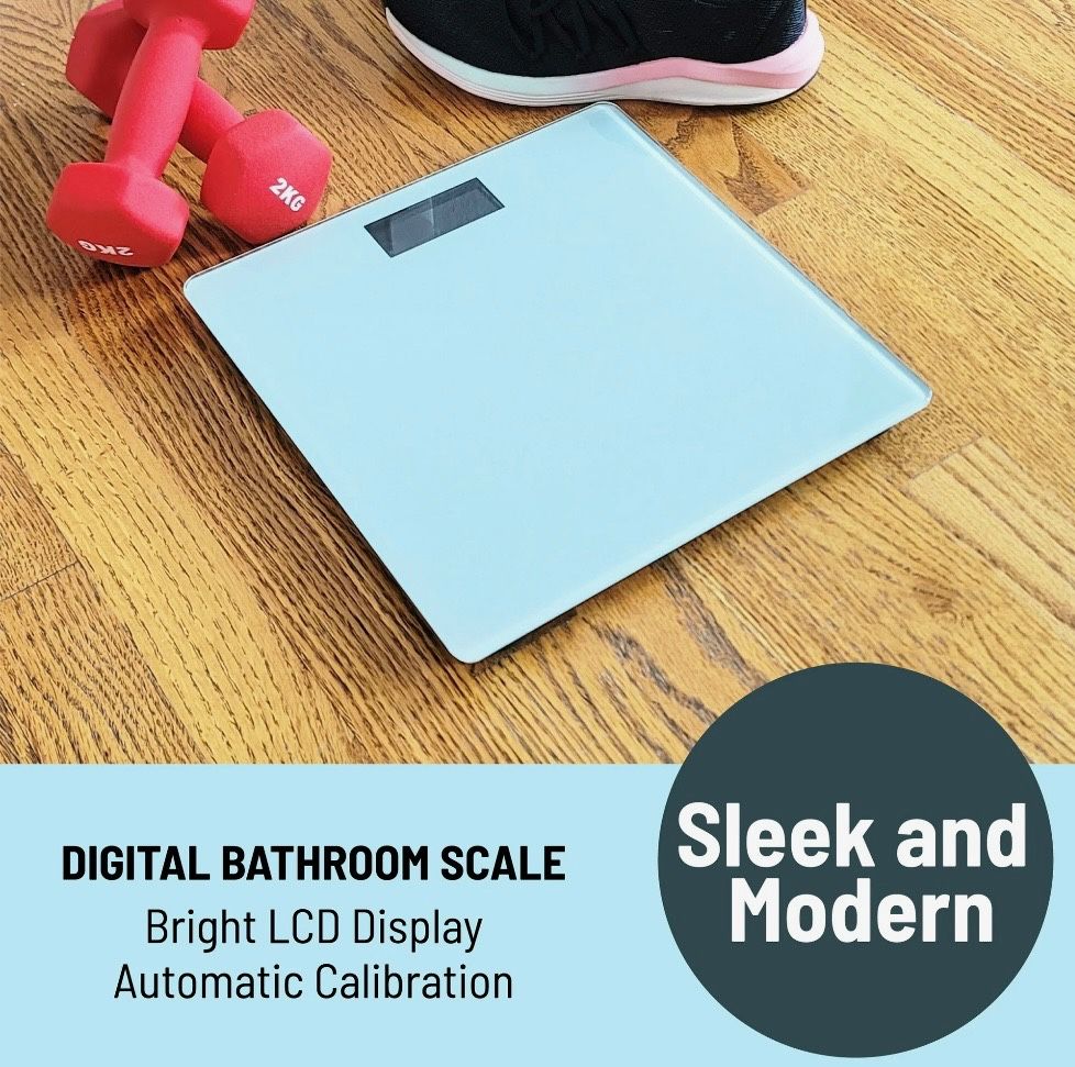 BRAND NEW IN BOX HandySolutionsLCD DigitalBathroomScale w/Tempered Glass