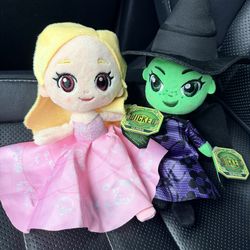 Wicked The Movie Plush Elphaba Wicked Witch & Glinda The Good Set NWT