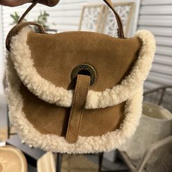 UGG Shearling Mini Bag – Suede & Genuine Sheepskin