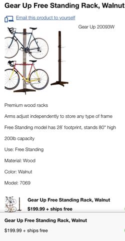 NIB GearUp Wood Free Standing Bicycle Storage System