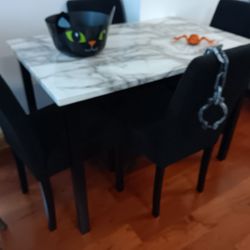 *Spooky Sale Event!!!*---Space-Saving Tedd Black Dining Table Sets W/4 Chairs---Delivery And Financing✌️