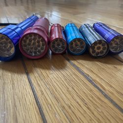 Set of 6 LED Flashlights – Mixed Colors & Sizes