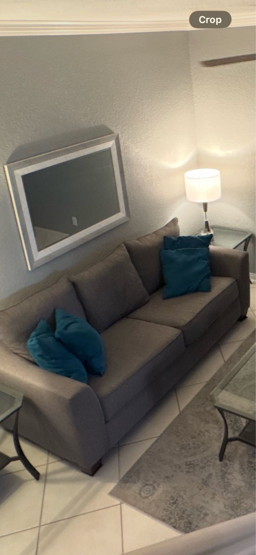 Grey Fabric 3 seat Cushion Couch