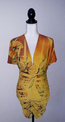 Yellow Curve Hugging Dress