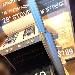Small 28" Stove & 24" Fridge Refrigerator 