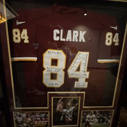 Professionally Framed Autographed Gary Clark Washington Redskins Jersey. 