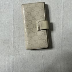 Gucci Wallet Purse Long Wallet Guccissima Beige Gold Woman Authentic Used