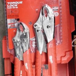 MILWAUKEE 7"&10" Curved Jaw Locking Pliers with Grip Set 2 Pc.
