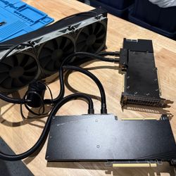 Dual AMD 32GB Mi50 Water Cooled GPUs