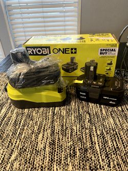 Ryobi One+ 18 V  Lithium Ion Starter Kit 4.0 Ah Battery & 2.0 Ah Battery And Charger 