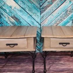 Refinished Set Of Two End Tables