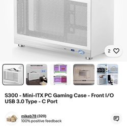 S300 - Mini-ITX PC Gaming Case - Front I/O USB 3.0 Type - C Port