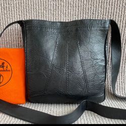 Authentic Hermès Pochette Toudou Agnès Milo Black Crossbody Shoulder Bag