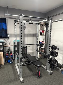 Weight cage with bar and weights included